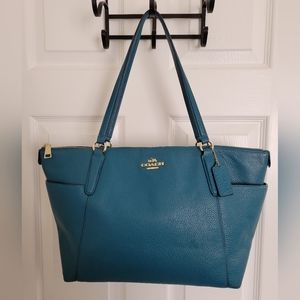 Coach Ava Pebbled Leather Tote w/ Coach duster bag